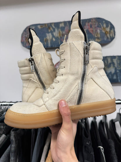 SS2018 Rick Owens ‘Dirt’ Natural/Dinge Reverse Suede Geobaskets