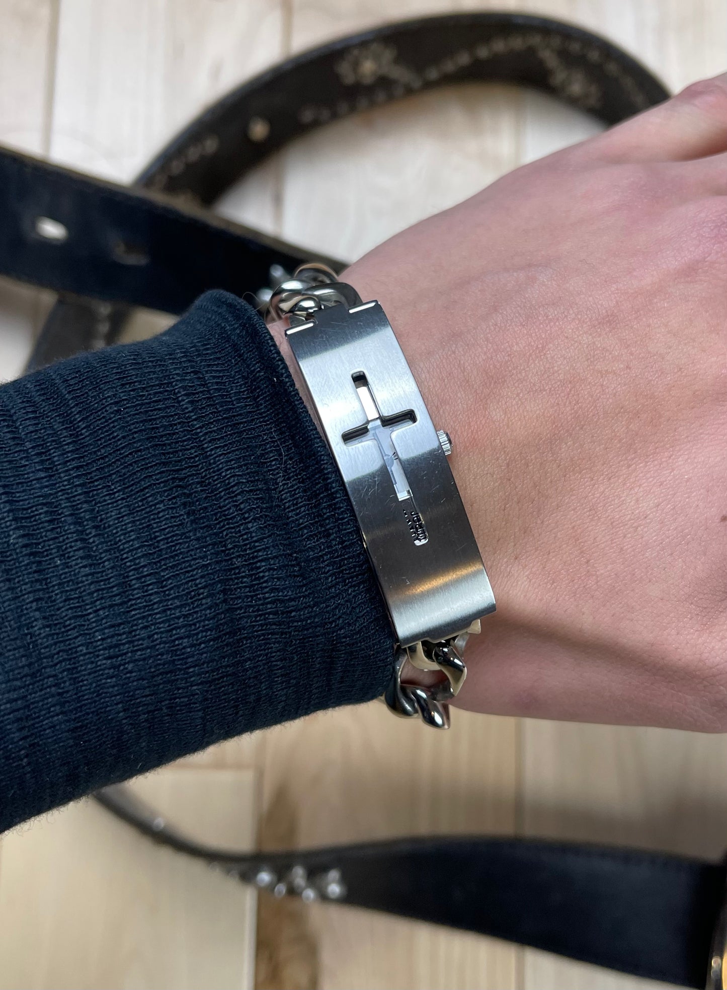 Vintage Jean Paul Gaultier Silver Cross Bracelet/ Hidden Vintage Jean Paul Gaultier Silver Cross Bracelet/ Hidden