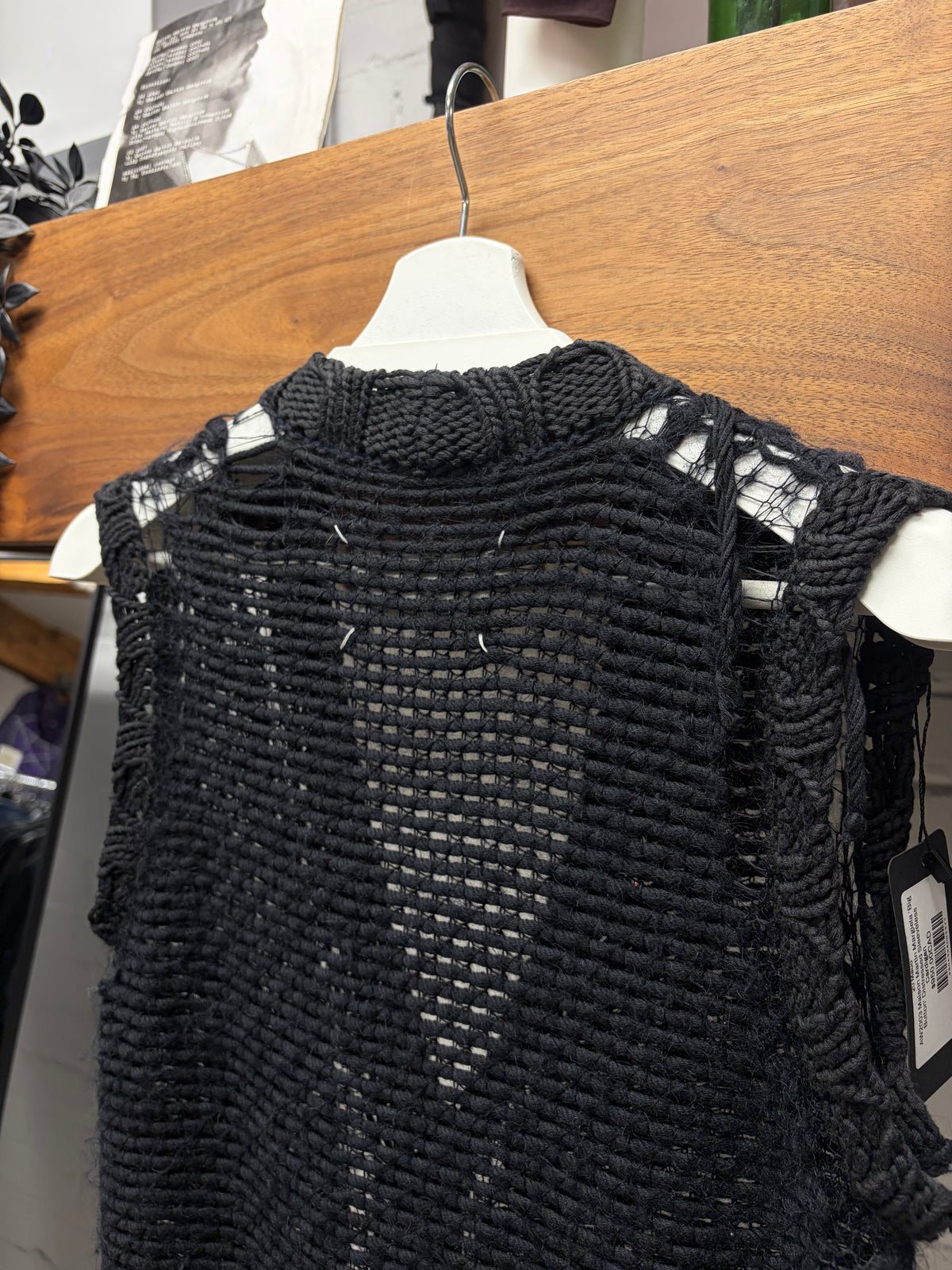 AW2003 Maison Martin Margiela ‘Big Button’ Distressed Sleeveless Cardigan