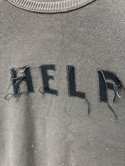 SS2006 Maison Martin Margiela ‘Help’ Distressed Grey Knitted Sweater