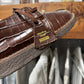 Supreme x Martine Rose Brown Leather Croc Print ‘Clarks’ Desert Trek Shoes