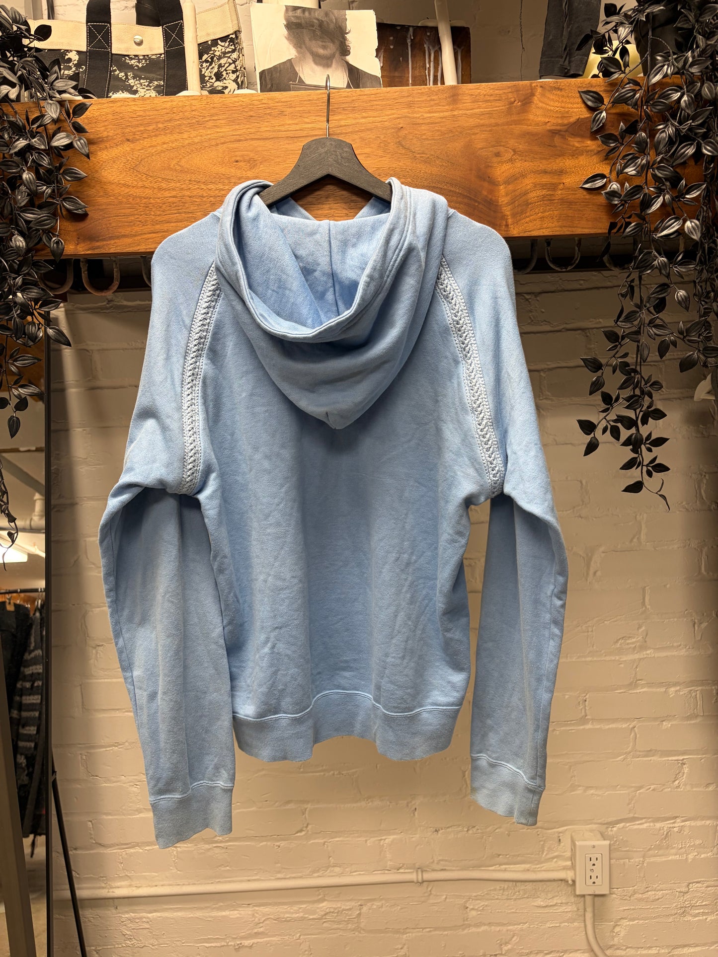 AW2003 Number (N)ine Carolina Blue ‘Rope Woven’ Hoodie