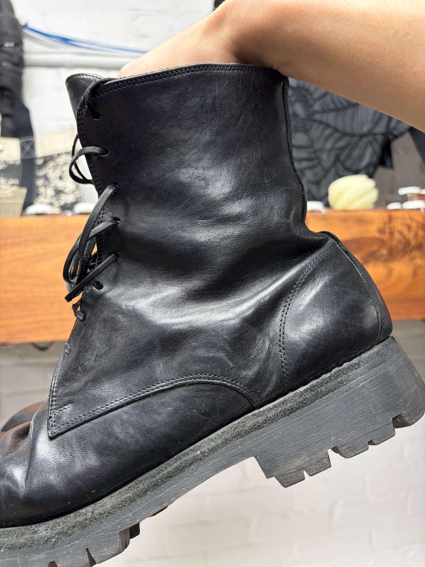 Guidi ‘795V\_N’ Full Grain Horse Leather Vibram Sole Combat Boots