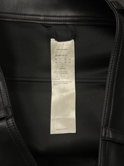 Rick Owens DRKSHDW Faux Leather Black Wide Leg Shorts