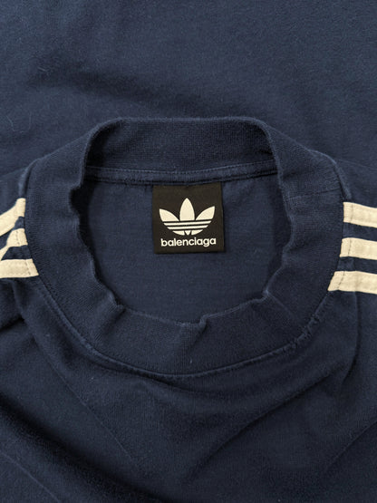 Balenciaga x Adidas ‘3 Stripe’ Distressed Long Sleeve Shirt