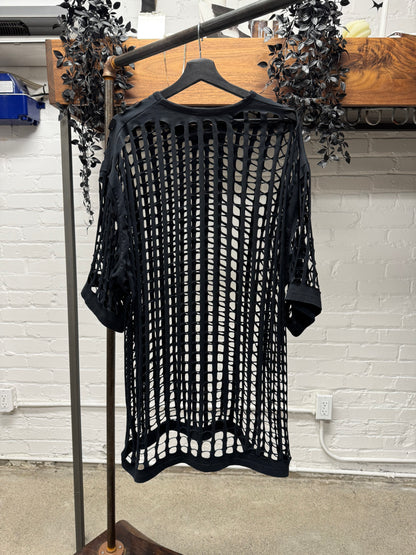 SS2006 Raf Simons ‘Icarus Surgit’ Black Laser Cut T-Shirt