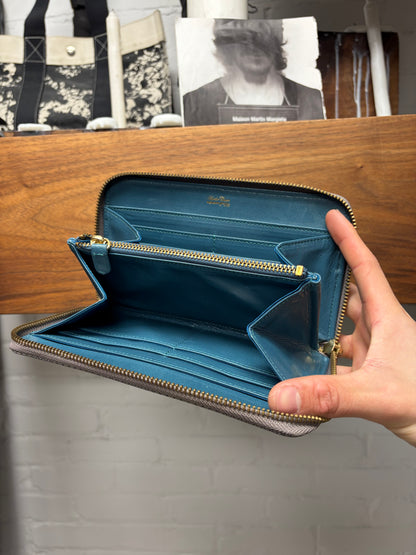 Undercover ‘Lips’ Grey Grid Leather Continental Long Wallet