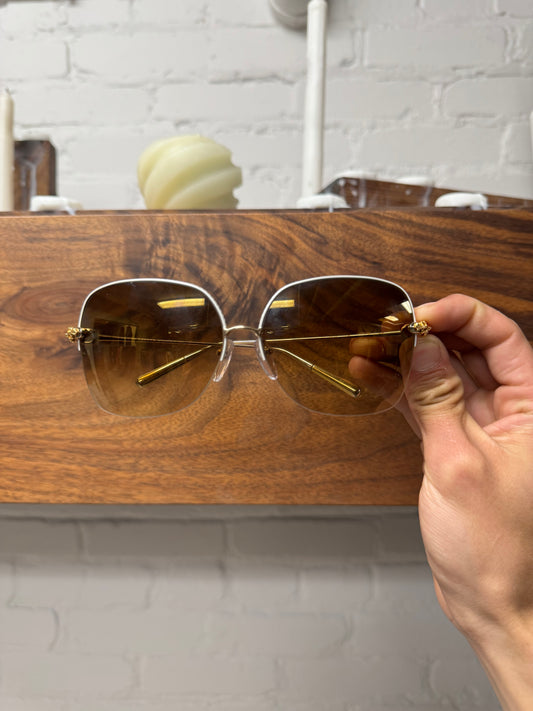 Chrome Hearts ‘Shaved’ 18K Gold Floral Cross Sunglasses