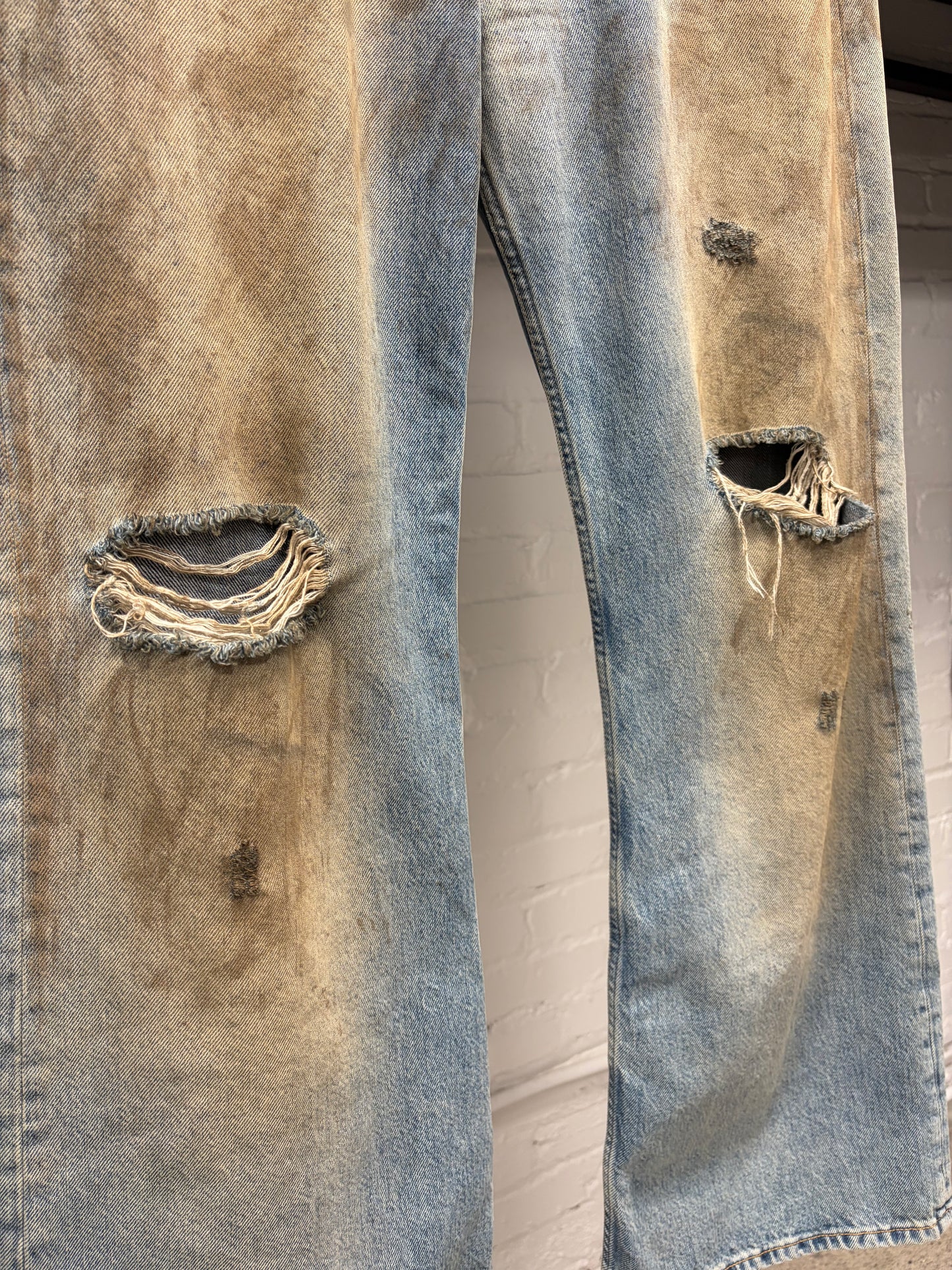 Acne Studios 2021 ‘Dirt Wash’ Blue Flared Cut Denim