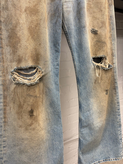 Acne Studios 2021 ‘Dirt Wash’ Blue Flared Cut Denim