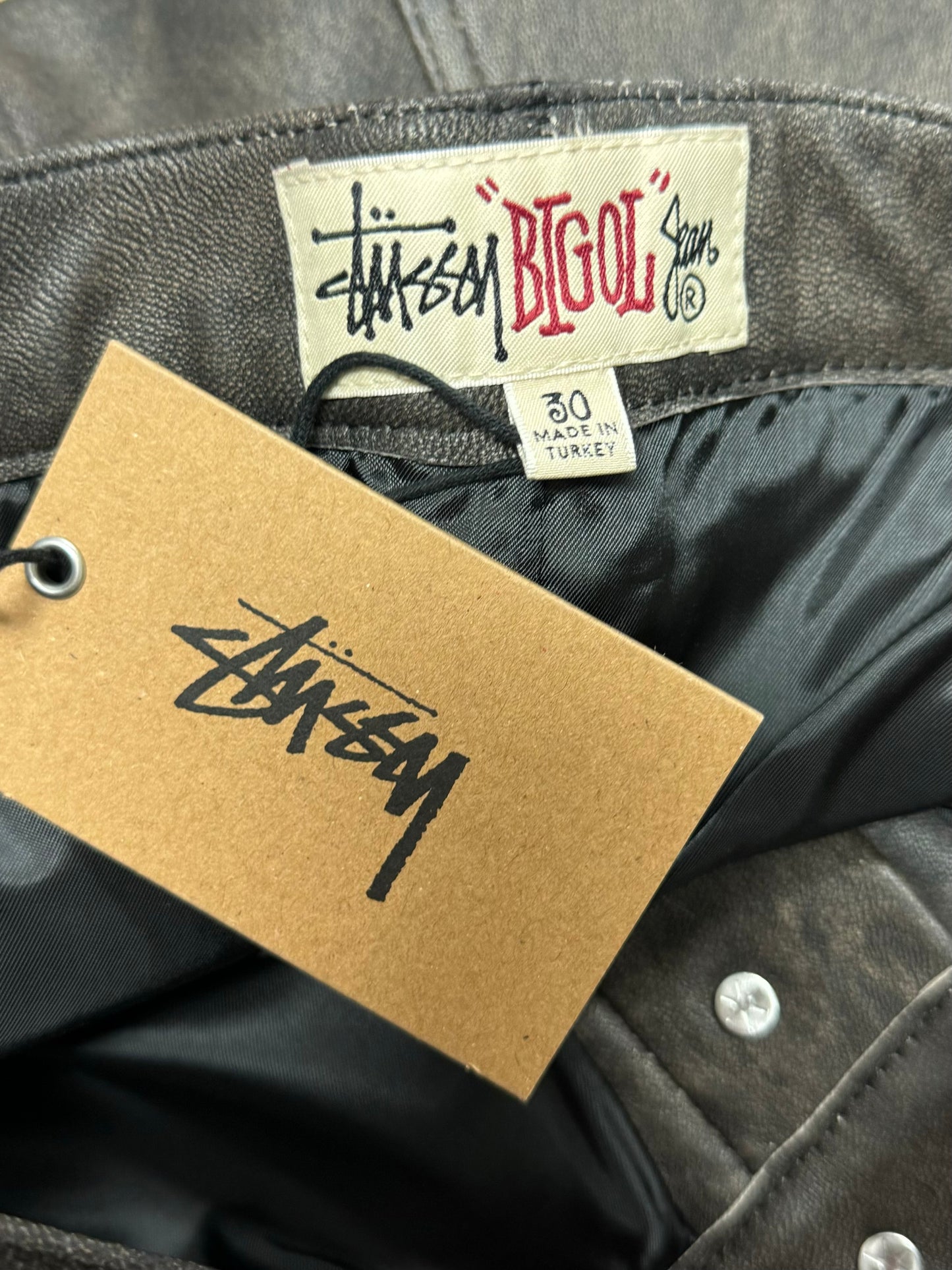 Stussy ‘Big Ol’ Wide Leg Leather Pants