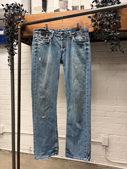 2000s Rick Owens ‘Slab’ Dirt Washed Blue Carpenter Denim