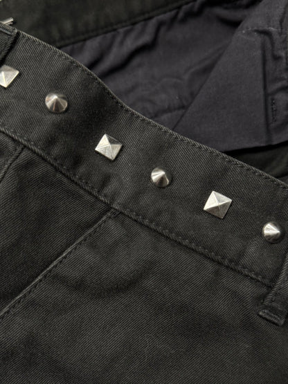 SS2016 Saint Laurent Studded Raw Hem Cutoff Shorts