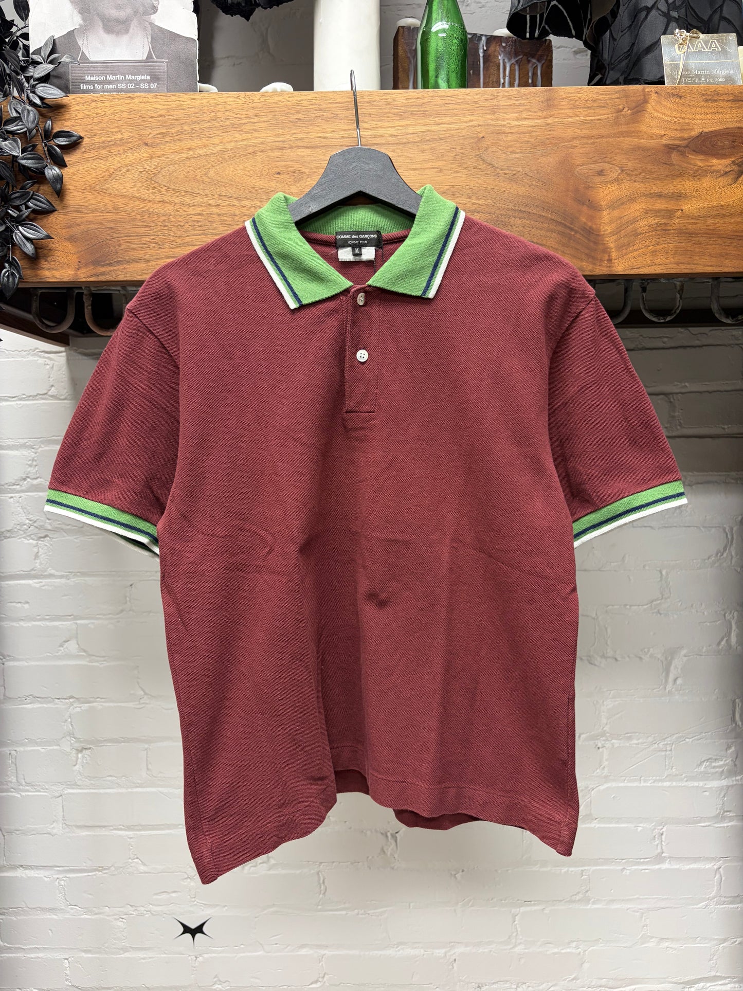2007 Comme Des Garçons Homme Plus Two Tone Red/Green Cotton Polo