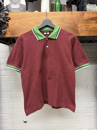 2007 Comme Des Garçons Homme Plus Two Tone Red/Green Cotton Polo