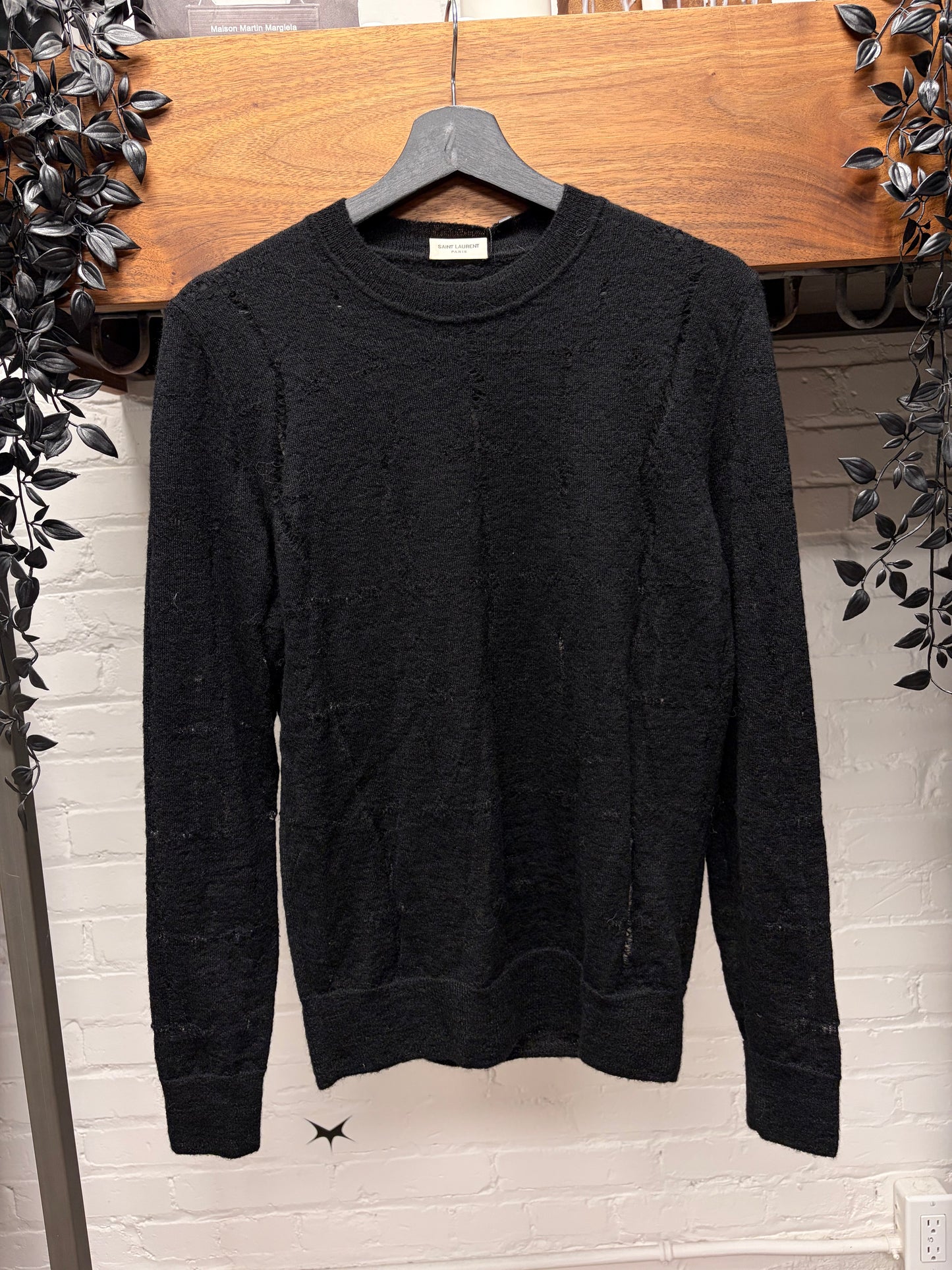 2016 Saint Laurent by Hedi Slimane Black Loose Gauge Knit Sweater