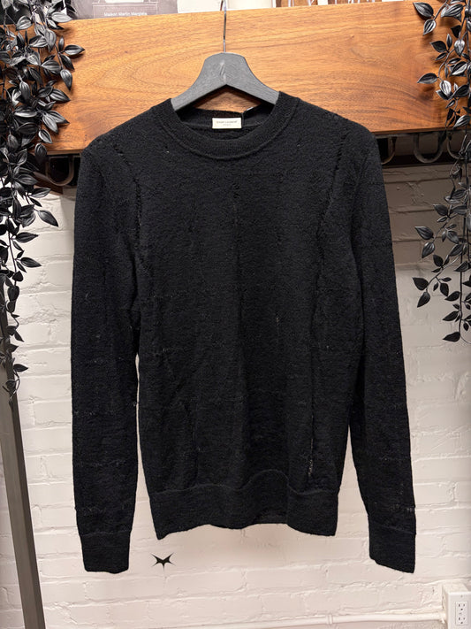 2016 Saint Laurent by Hedi Slimane Black Loose Gauge Knit Sweater