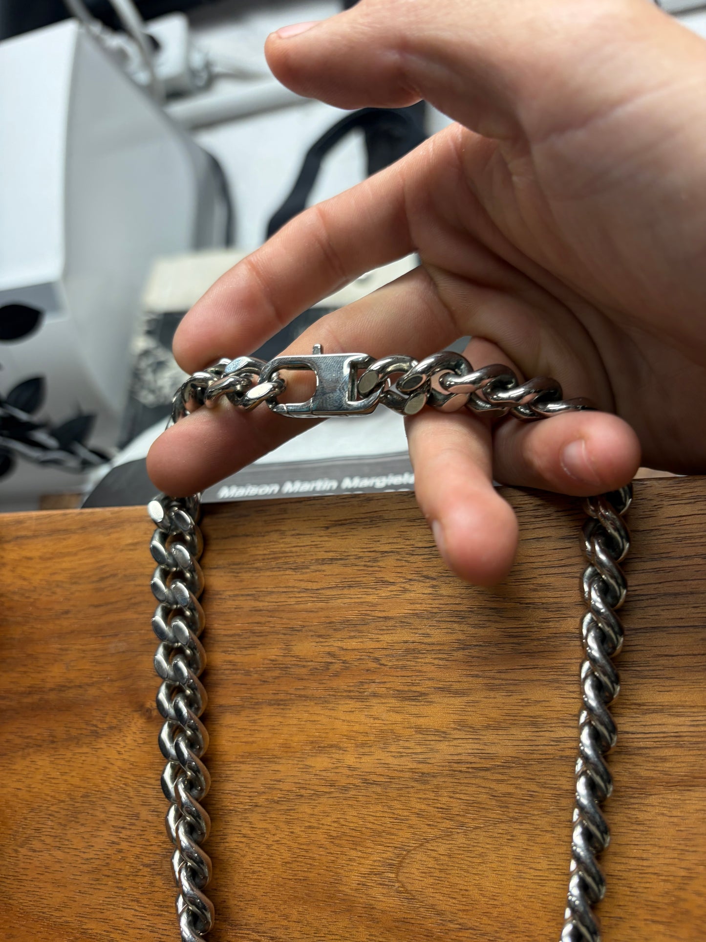 1017 Alyx 9SM ‘Engraved ID’ Silver Tone Necklace