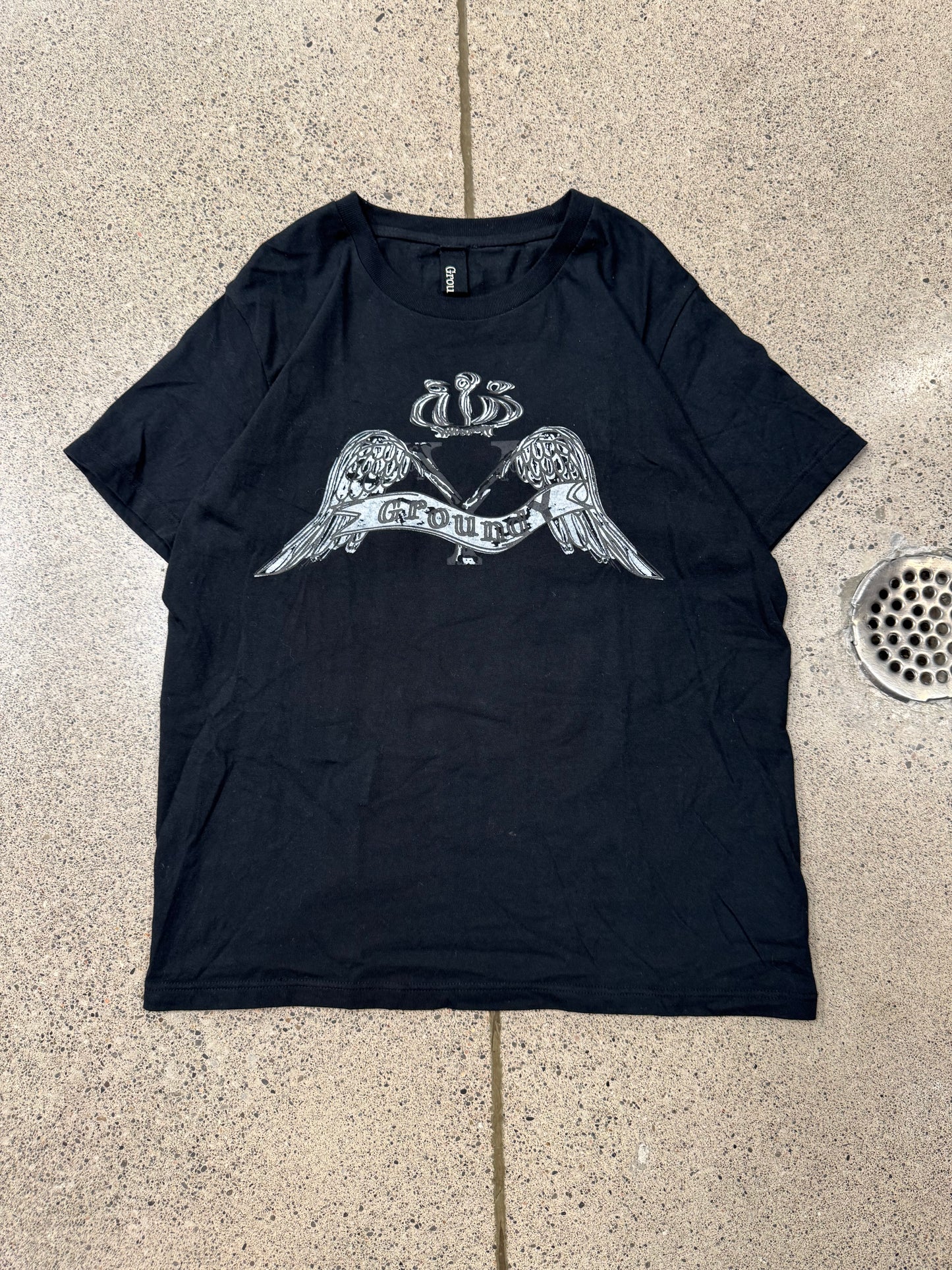 Yohji Yamamoto ‘Ground Y’ Crested Wings Black Graphic T-Shirt
