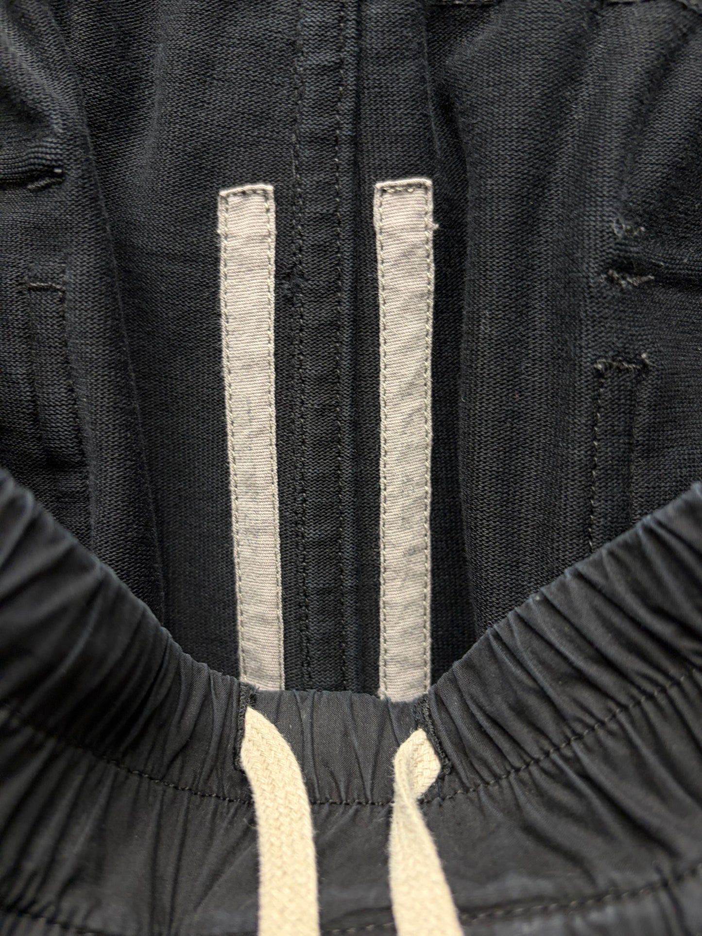 AW2017 Rick Owens ‘Glitter’ Black Drawstring Cargo Joggers