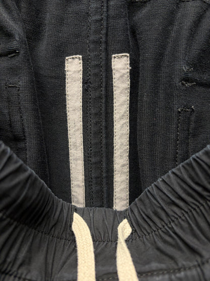 AW2017 Rick Owens ‘Glitter’ Black Drawstring Cargo Joggers