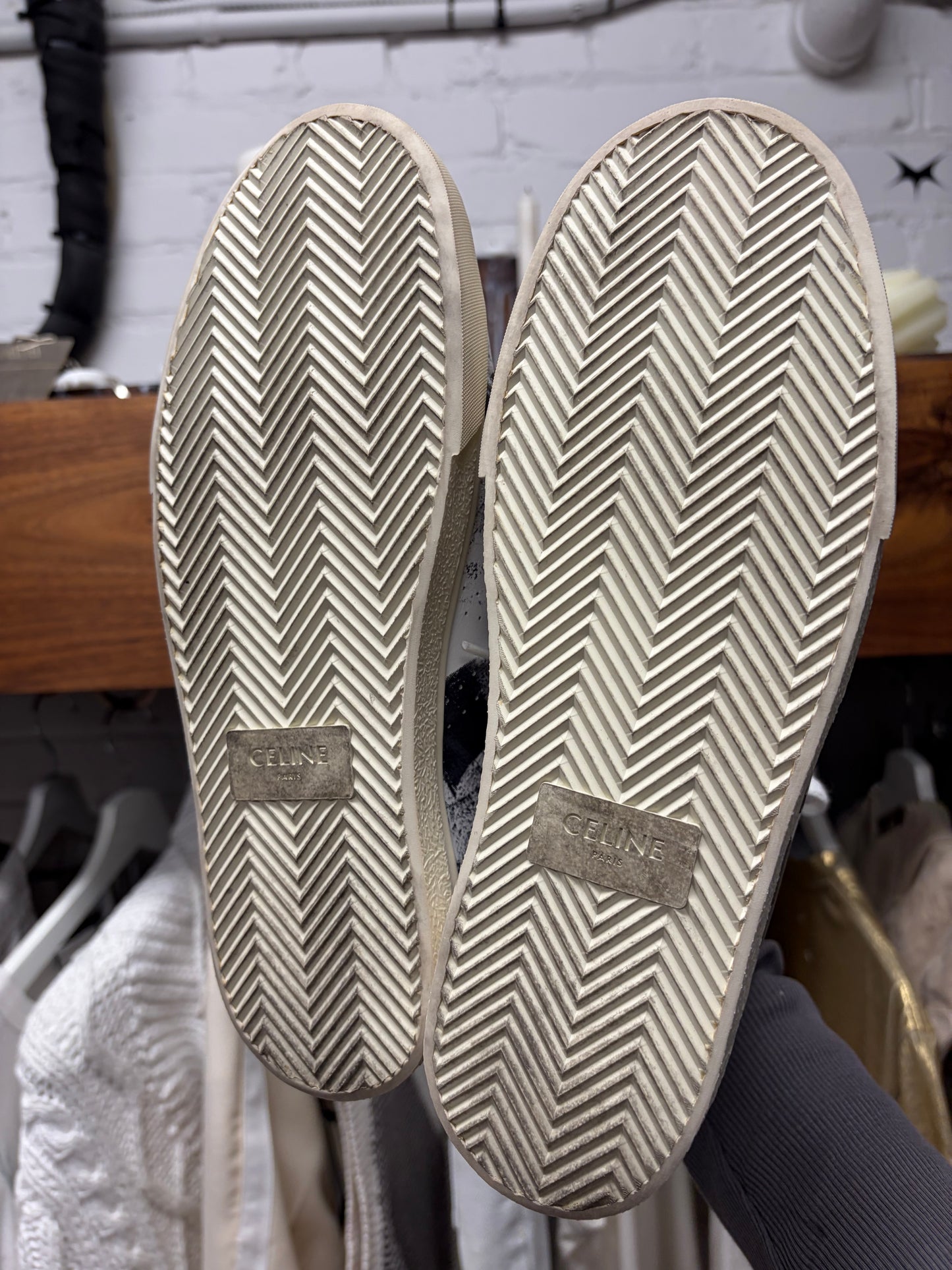 Celine ‘TRO1M’ Graphene Leather High Top Sneakers