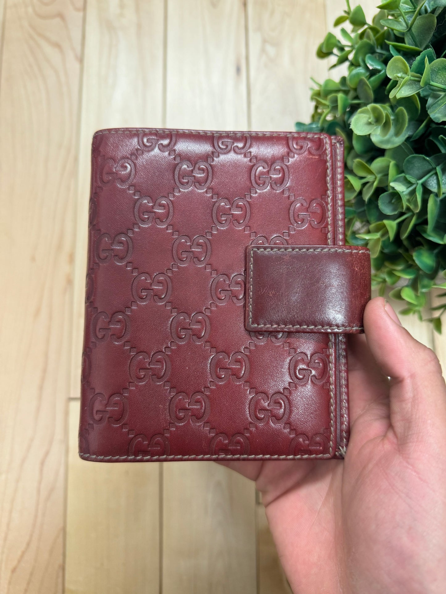 Gucci ‘GG’ Embossed Leather Monogram Agenda/Organizer