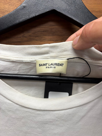 2015 Saint Laurent ‘Bloodluster’ White Fangs Graphic T-Shirt