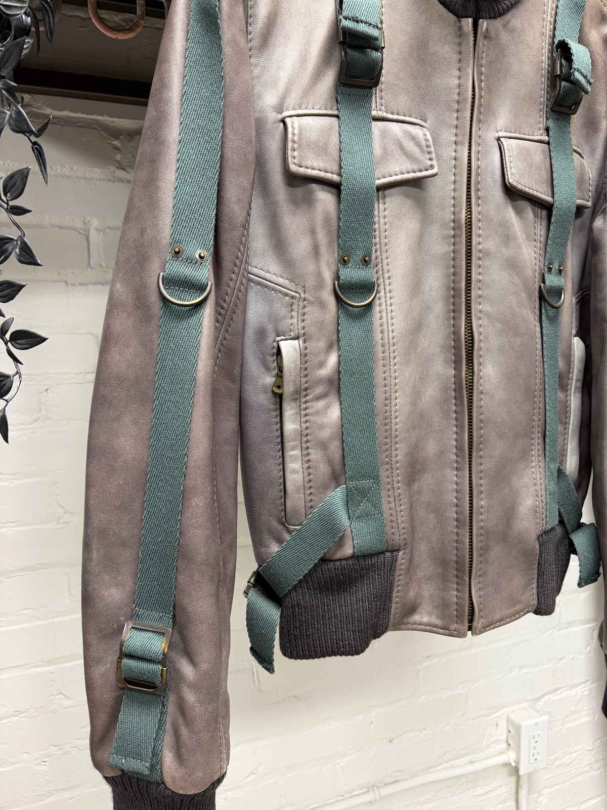 AW2003 Dolce & Gabbana Faded Lambskin Leather Bondage Strap Jacket