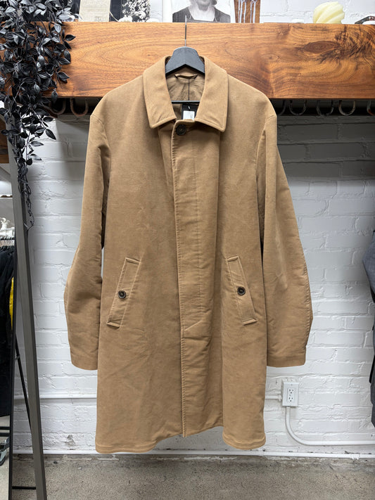 Gucci Caramel Brown Wool Full Length Collared Trench Coat