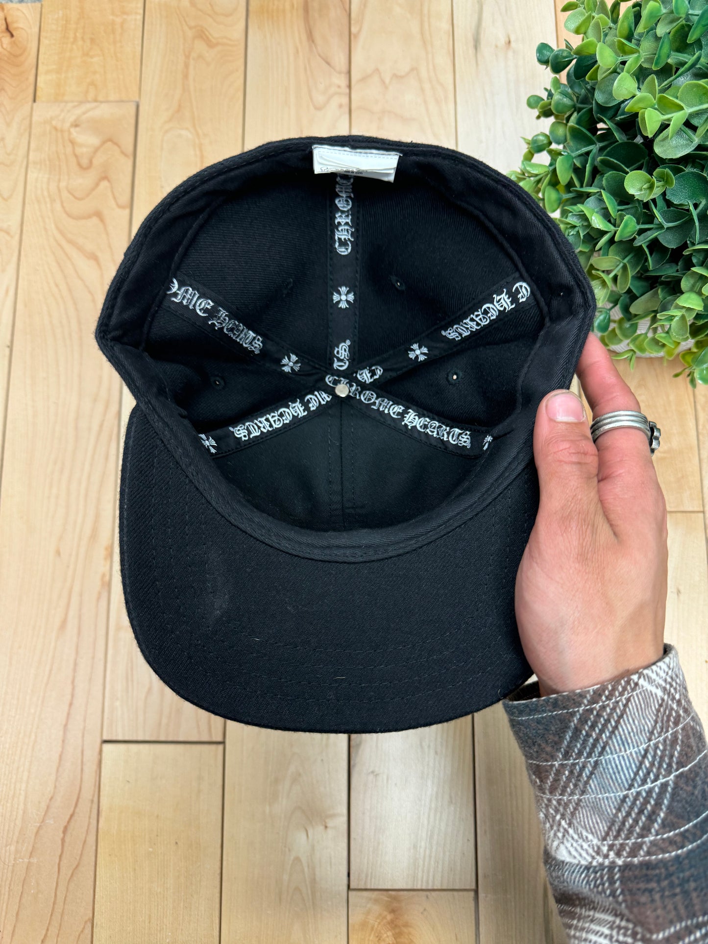 Chrome Hearts 925 Silver ‘Horseshoe’ Logo Black Fitted Hat