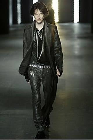 AW2003 Dior Homme ‘Luster’ Waxed Black Tape Seam Bondage Shirt