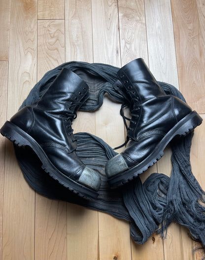 Vintage English Steel Toe Leather Combat Boots