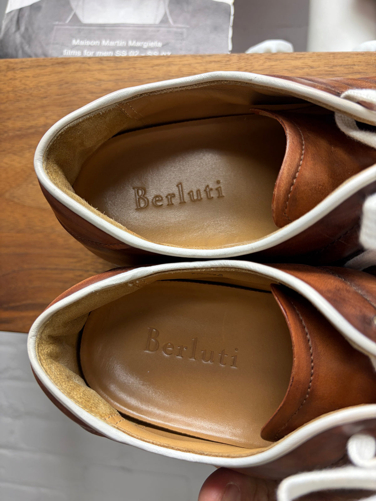 Berluti ‘Playfield’ Brown Patina Leather Low Top Sneakers