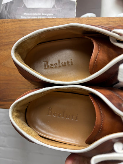 Berluti ‘Playfield’ Brown Patina Leather Low Top Sneakers