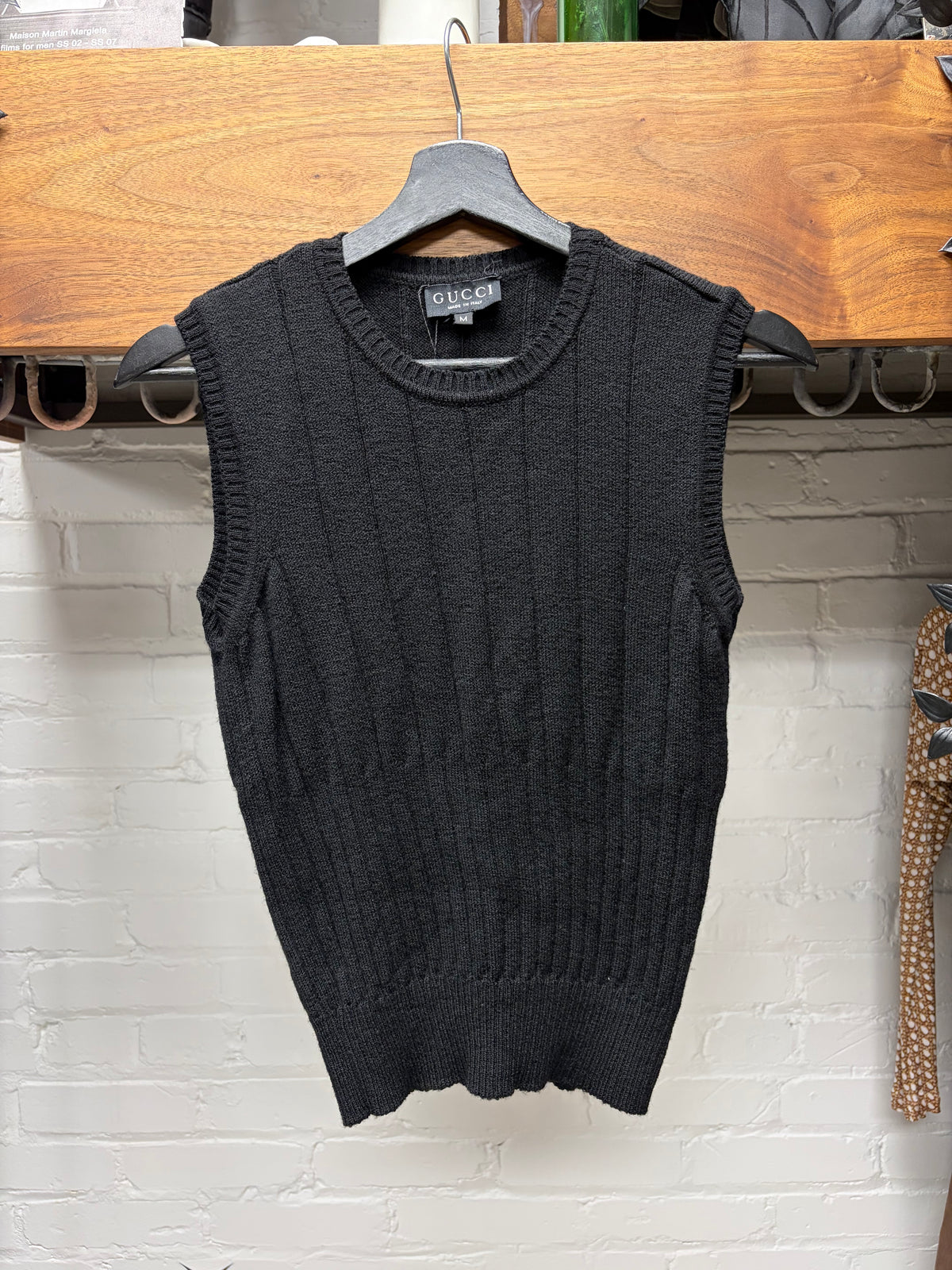 AW1995 Gucci by Tom Ford Black Wool Knit Sweater Vest