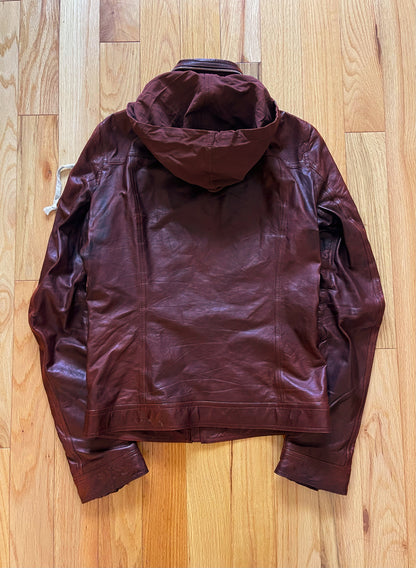 Autumn Winter 2014 Rick Owens ‘Moody’ Blood Red Lambskin Leather Jacket