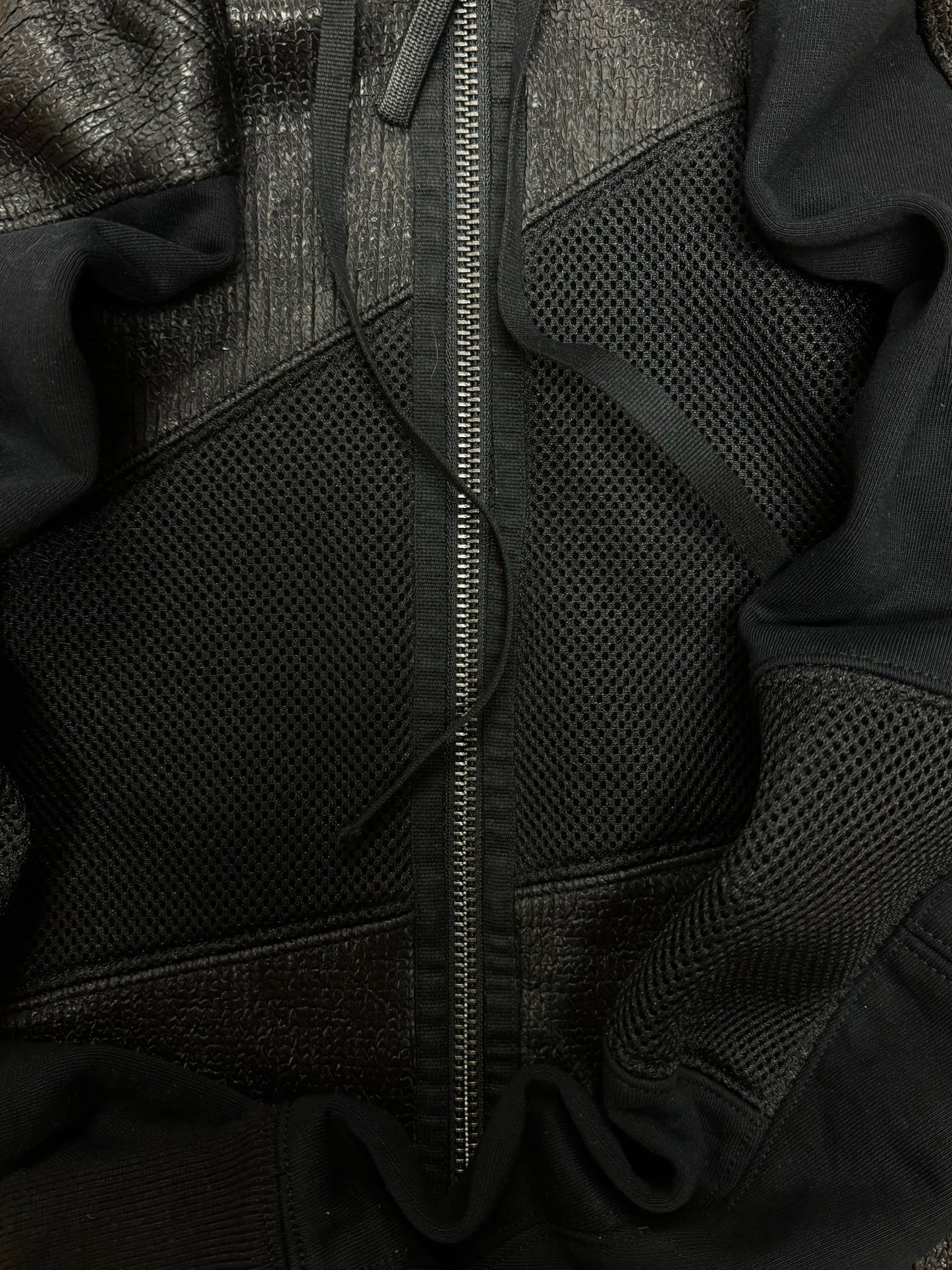 Helmut Lang Panelled Black Zip-Up Hoodie