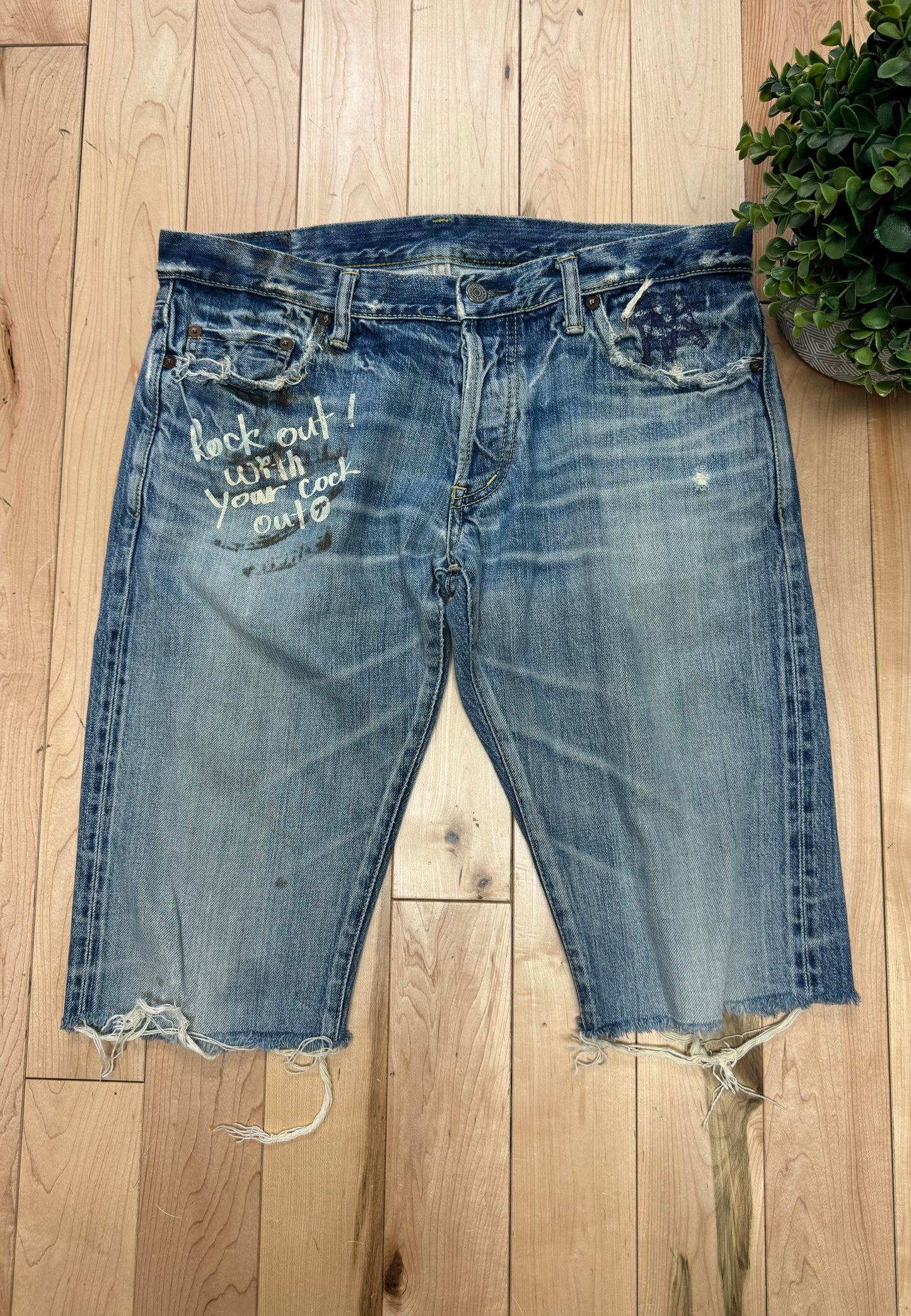 Hysteric Glamour Distressed Denim Shorts