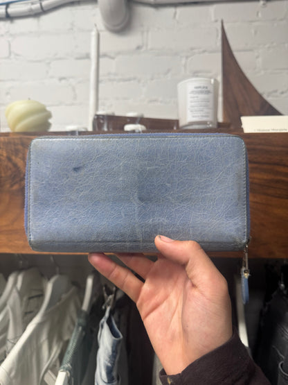 Balenciaga ‘Tour’ Baby Blue Leather Wallet