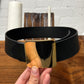 Maison Margiela ‘Square Buckle’ Gold/Black Leather Belt