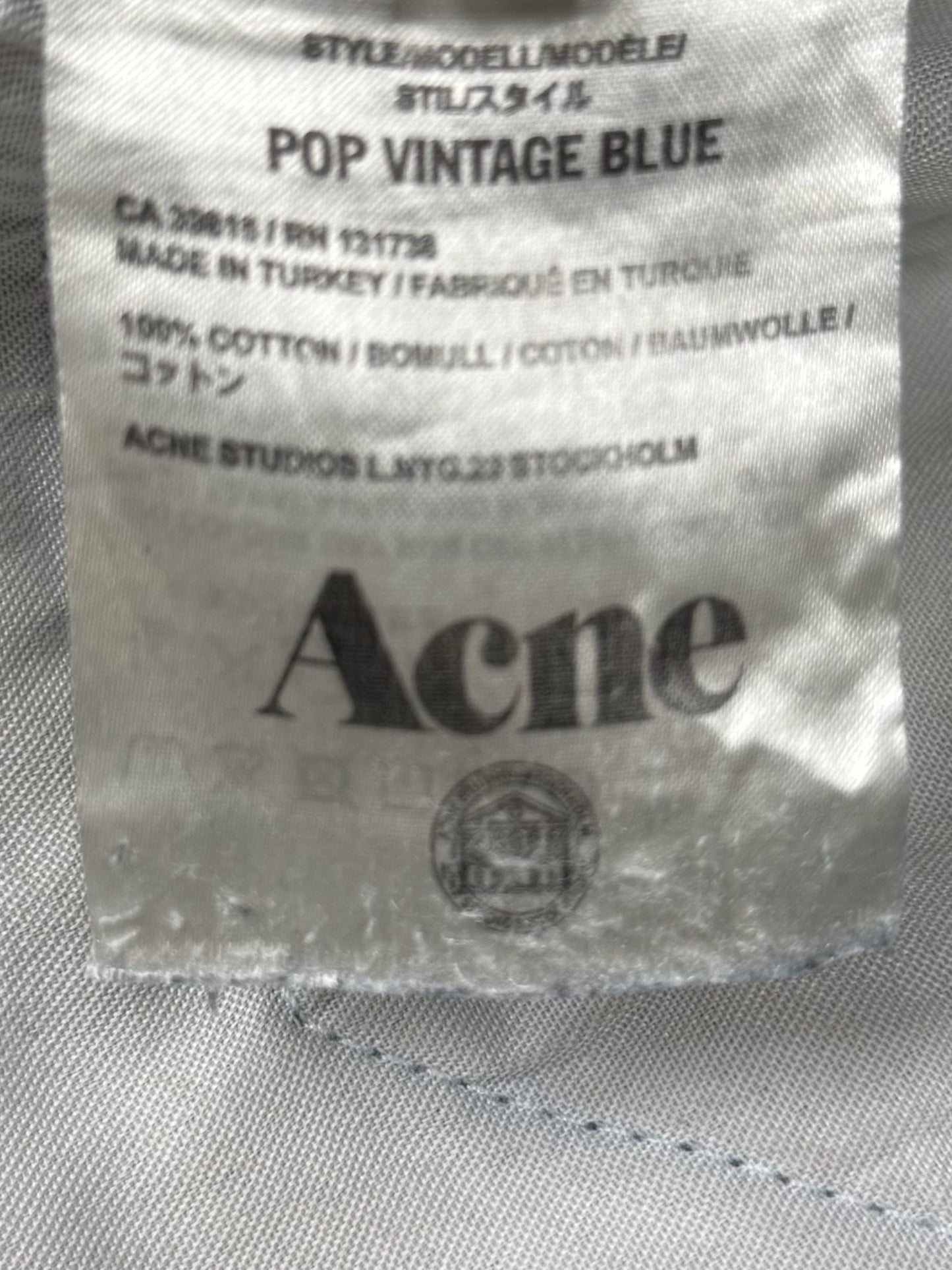 Acne Studios Straight Leg Blue Denim