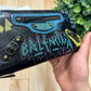 2018 Balenciaga ‘Paris’ Graffiti Logo Black Long Leather Wallet