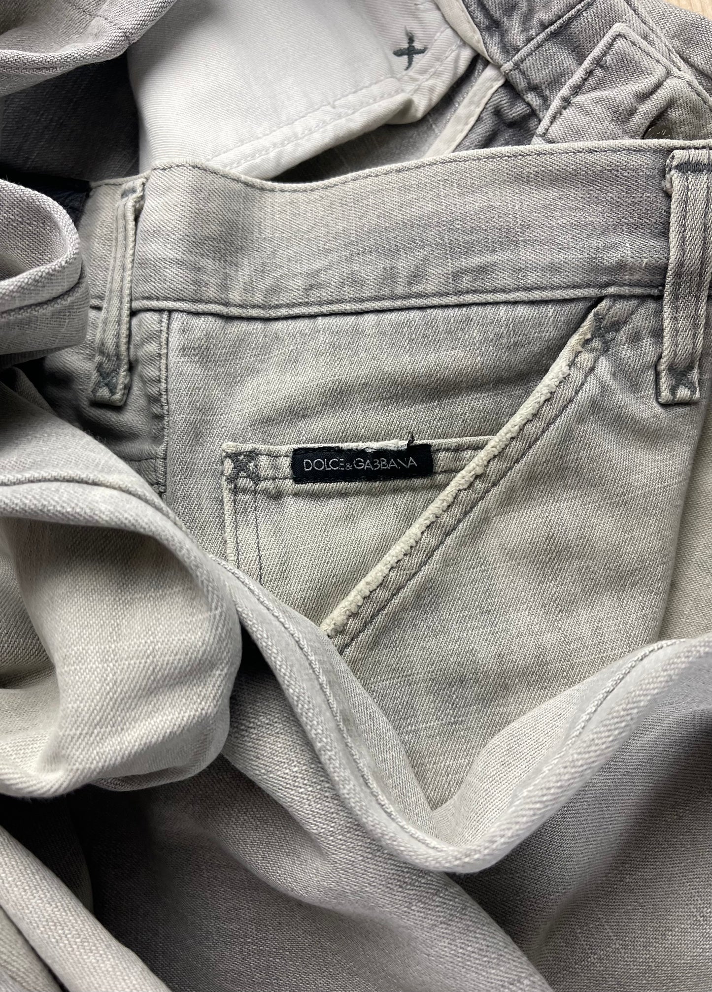 Dolce & Gabbana Distressed Grey Bootcut Denim