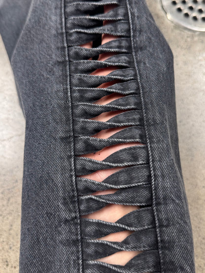 Martine Rose ‘Twist Loop’ Black Wide Leg Denim