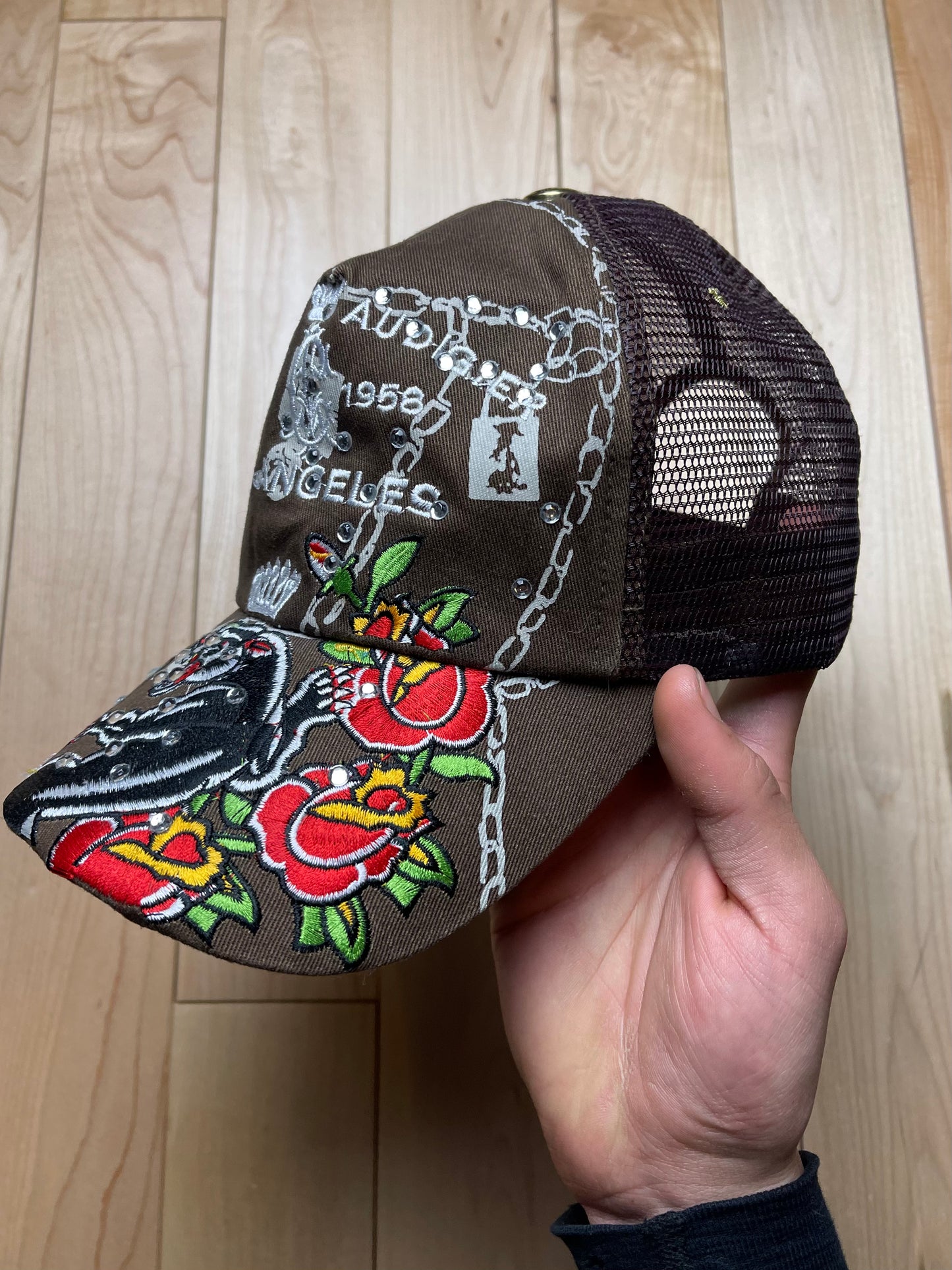 Ed Hardy Christian Audigier Rhinestone Trucker Hat