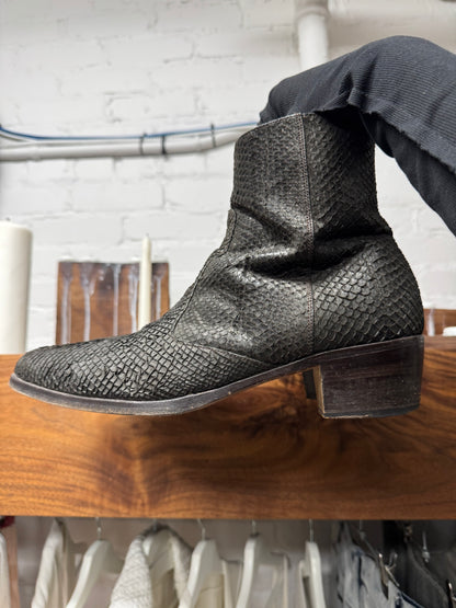 SS2002 Helmut Lang ‘Perch Skin’ Fish Leather Pointed Toe Boots.