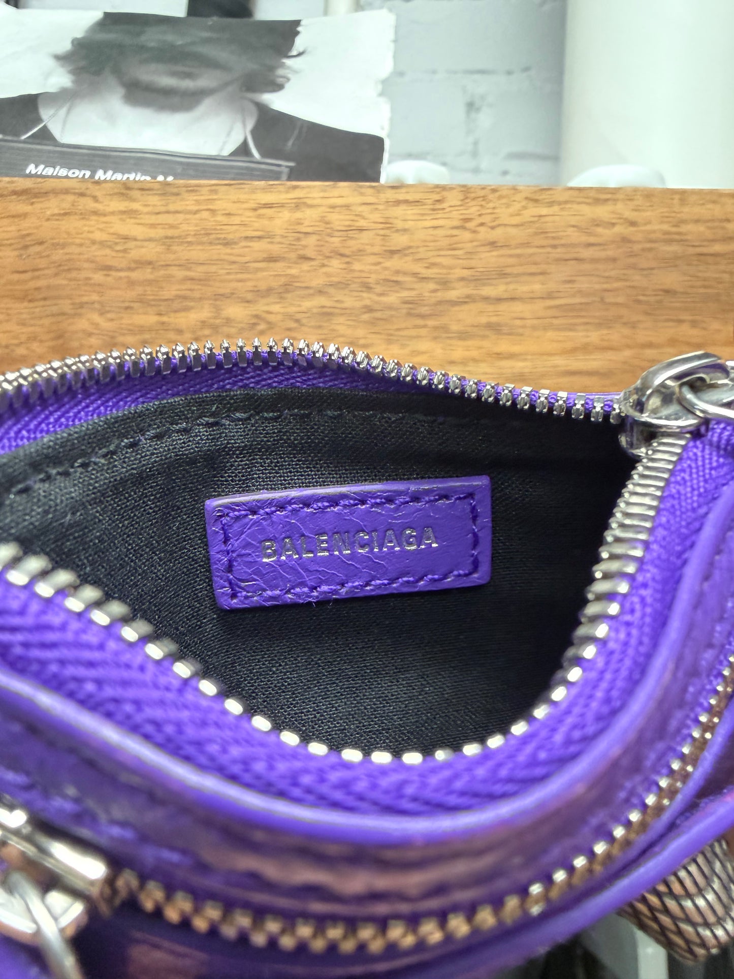 Balenciaga ‘Le Cagole’ Purple Cardholder Wallet