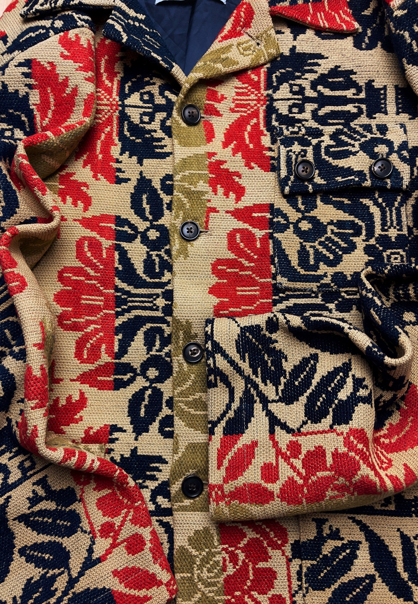 1/1 Bode Upcycled Vintage American Rug Patchwork Jacket