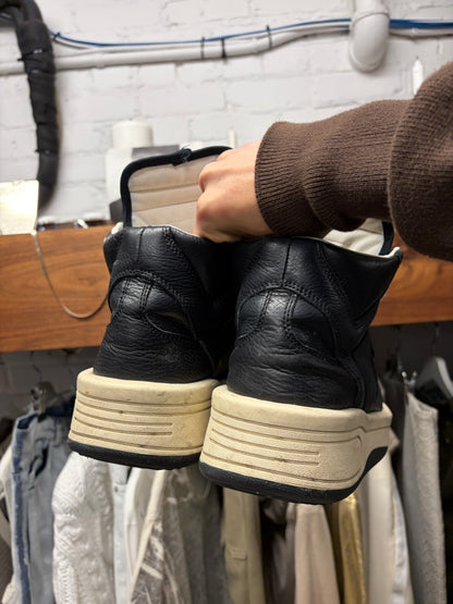 Rick Owens x Converse ‘TurboPWN’ Black Leather High Top Sneakers